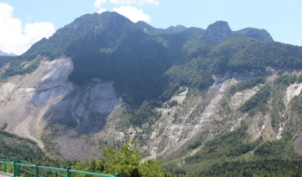 mountainside behind the Vajont Dam in Italy