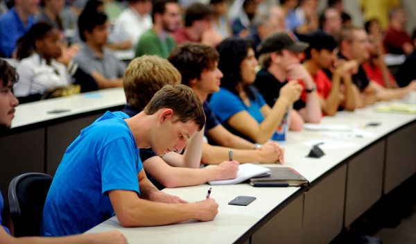 students in a lecture hall