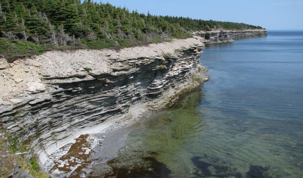 Photo of a coastal outcrop exposure of Late Ordovician Ellis Bay Formation.
