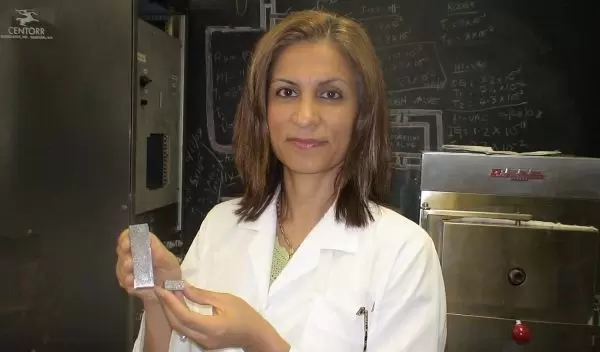 Photo of Afsaneh Rabiei who invented an ultra-strong and lightweight composite metal foam.