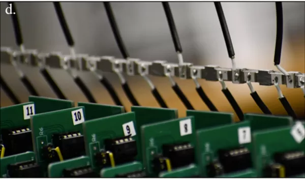 Scientists have developed a material that uses a computer chip to process and act on information.