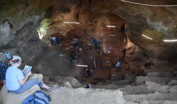 view from the entrance of the Lapa do Picareiro cave