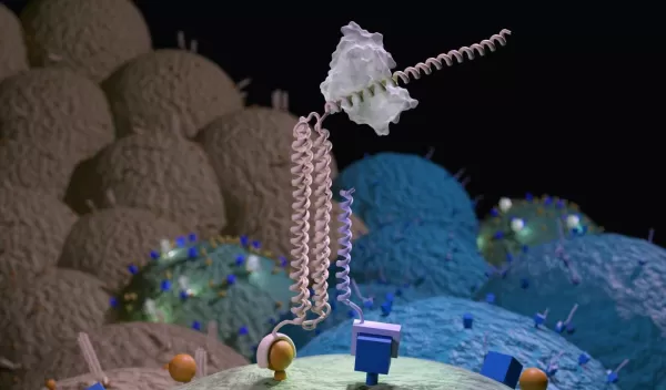 artiist's depiction of a Co-LOCKR nano-device