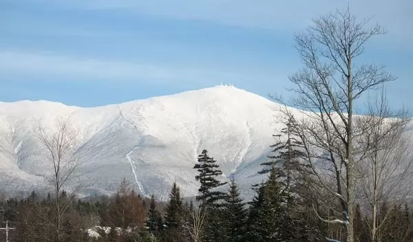 snow-covered Mount Washington, N.H.