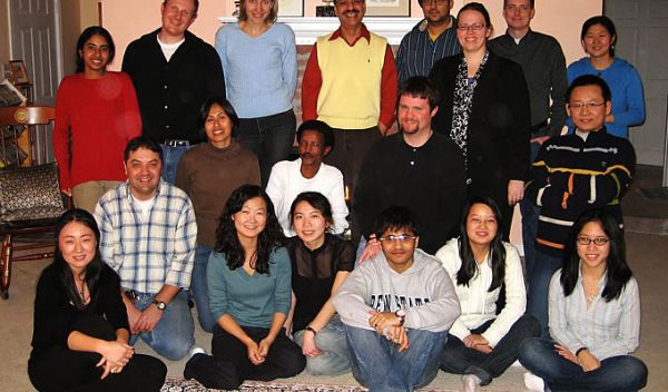 Photo of Ayusman Sen's laboratory team in 2008.