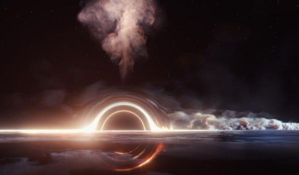 a view of the accretion disc around the supermassive black hole