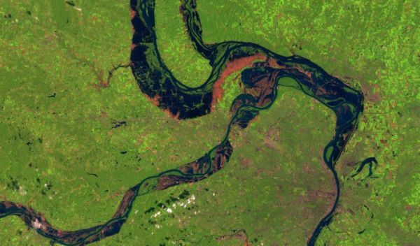 NASA satellite image showing flooding