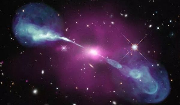 jets of plasma at the center of a black hole