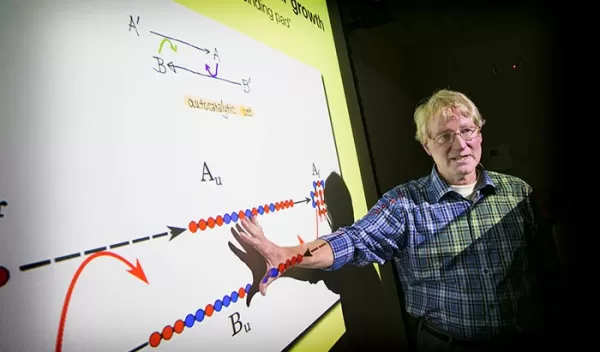 professor explaining the process of protein misfolding