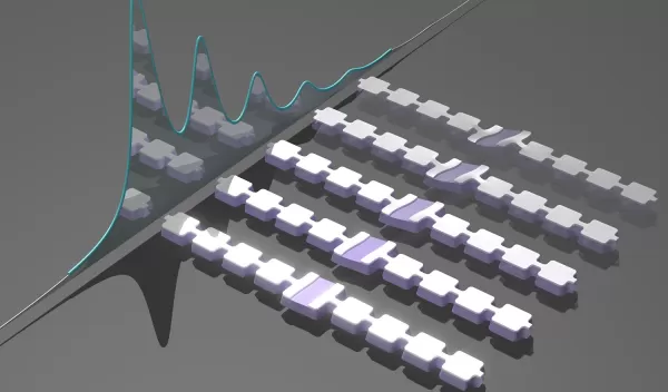artist's impression of an array of nanomechanical resonators