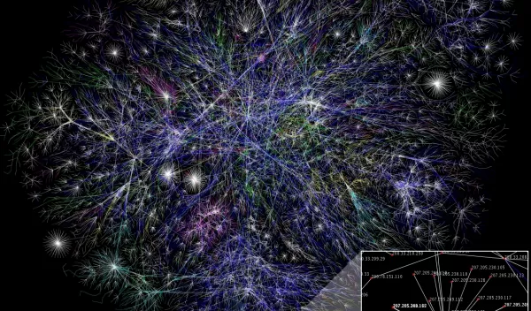 lines drawn between two nodes representing two IP addresses