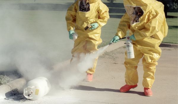 Emergency response personnel from the Topeka, Kan., fire department test FAST-ACT