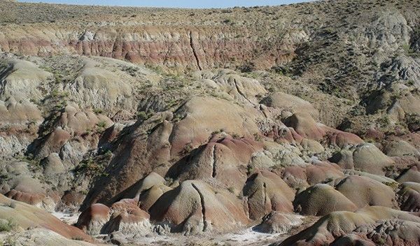 red, purple and orange Paleocene-Eocene Thermal Maximum soil horizons