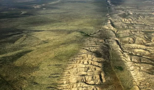 aerial photo of San Andreas Fault