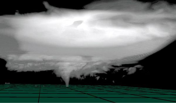 showing a tornado simulation