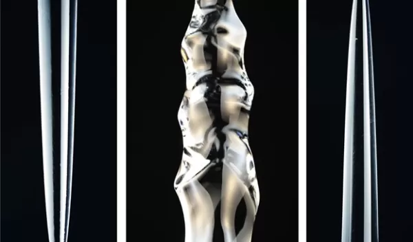 shapes of melted ice that form in cold