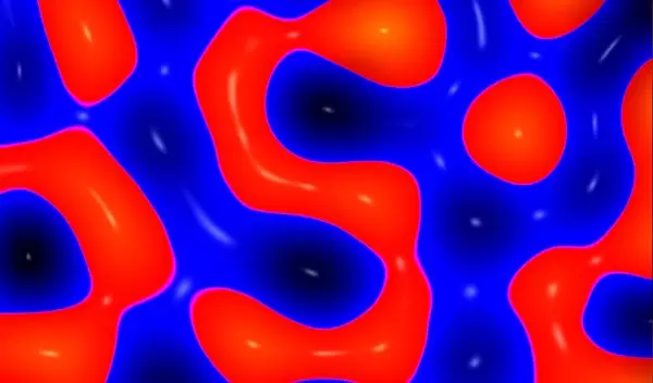 An electronic S formed by tiny bits of information packed more densely than its underlying atoms.