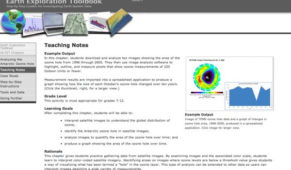 Screenshot from the Earth Exploration Toolbook.