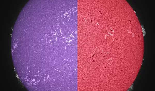 sun filtered in blue and red