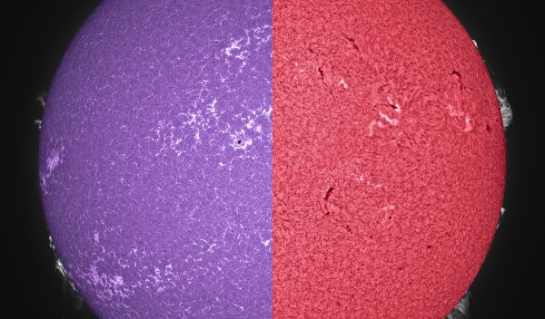 sun filtered in blue and red