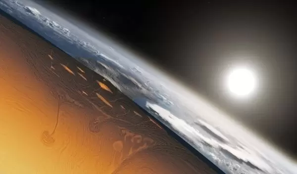 an artistic cross-section of Earth's crust
