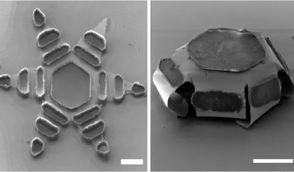 open theragripper, left, and a closed theragripper, right