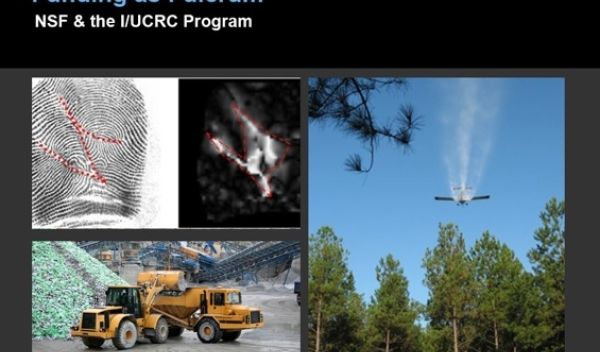 Slide collage and words Funding as Fulcrum--NSF and the I/UCRC Program