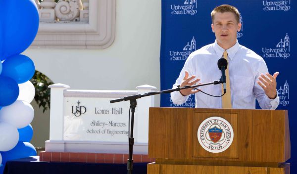 Nathan Scherrer, a Navy veteran and senior mechanical engineering student at USD