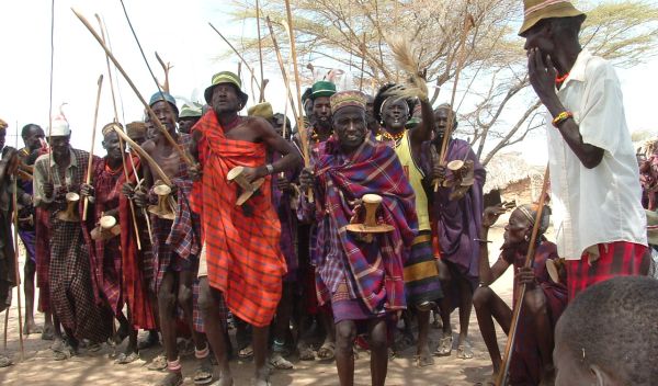 Photo of Turkana warriors.