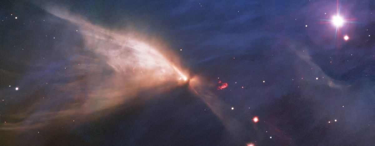 Nebula powered by a young star obscured by a circumstellar disk. Credit: International Gemini Observatory/NOIRLab/NSF/AURA