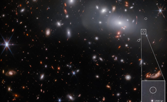 A look more than 13 billion years into the past at a minuscule galaxy present shortly after the Big Bang