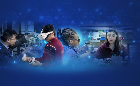 four students demonstrating ai  