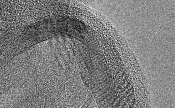 A microscopic image of graphene