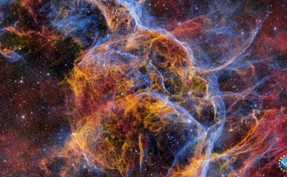 colorful web of wispy gas filaments