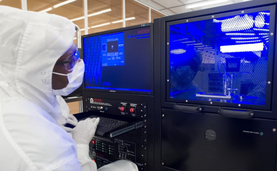 student working in a lab