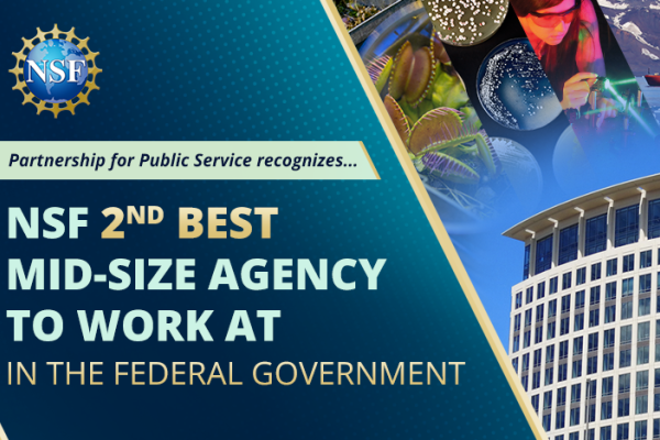 Partnership for Public Services recognizes NSF 2nd best mid-size agency to work at in the federal government