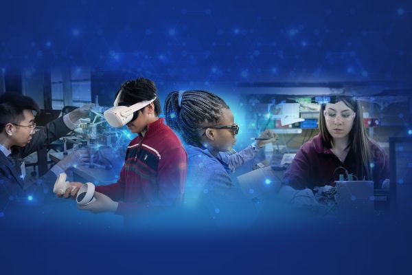 four students demonstrating ai  