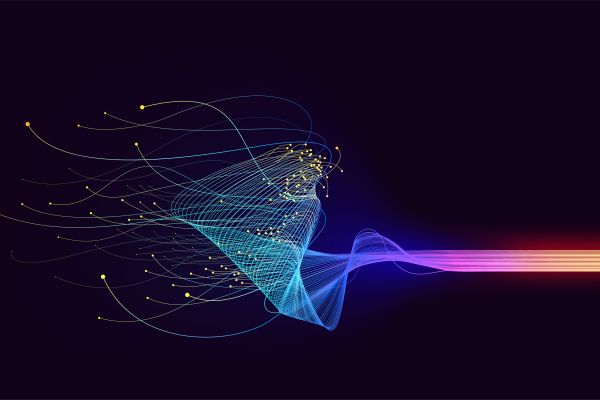 Abstract light and glow lines big data connection vector background