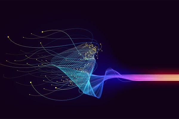 Abstract light and glow lines big data connection vector background