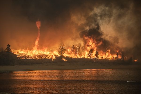 The East Troublesome Fire spawns a fire tornado as it approaches the Grand Lake area.