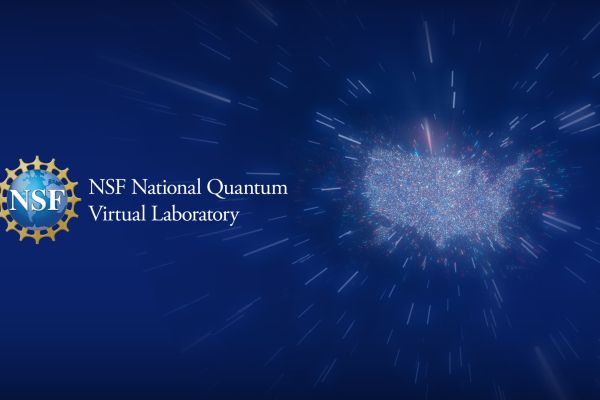 The words "NSF National Quantum Virtual Laboratory" next to a stylized map of the U.S.