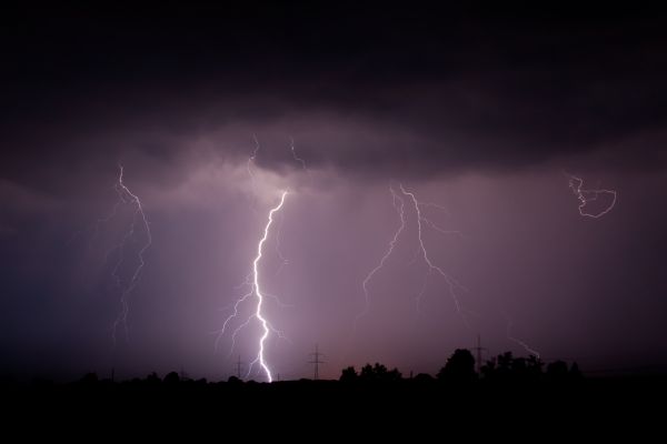 lightning strike in the sky