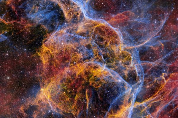 colorful web of wispy gas filaments