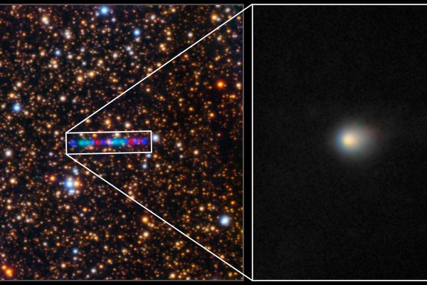 Comet 3I/ATLAS streaks across a dense star field