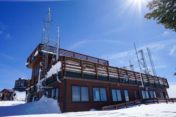 a building in snow