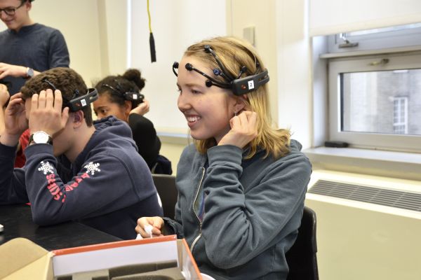 For each class, students and teachers wore portable electroencephalogram (EEG) headsets while participating in class lessons.